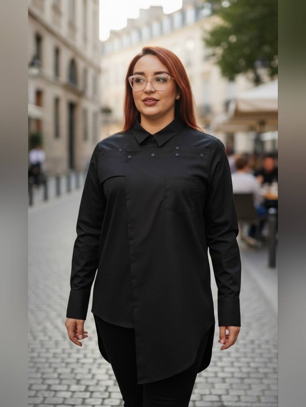 Asymmetrical Collar Shirt